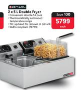Anvil 2 x 5Ltr Double Fryer-Each