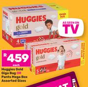 Huggies Gold Giga Bag Or Pants Mega Box Assorted Sizes-Each