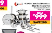 Tissolli 15 Piece Bekaline Stainless Steel Cookware Set