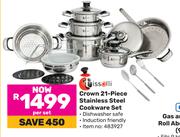 Tissolli Crown 21 Piece Stainless Steel Cookware Set-Per Set
