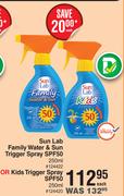 Sun Lab Family Water & Sun Trigger Spray SPF50 250ml Or Kids Trigger Spray SPF50 250ml-Each