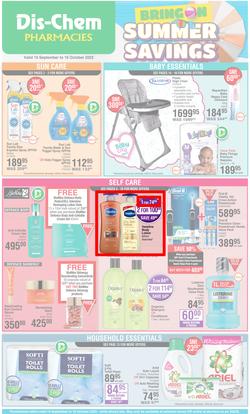 Dis-Chem : Bring On Summer Savings (15 September - 16 October 2022), page 1