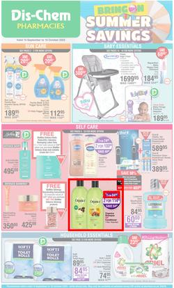 Dis-Chem : Bring On Summer Savings (15 September - 16 October 2022), page 1