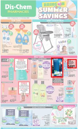 Dis-Chem : Bring On Summer Savings (15 September - 16 October 2022), page 1
