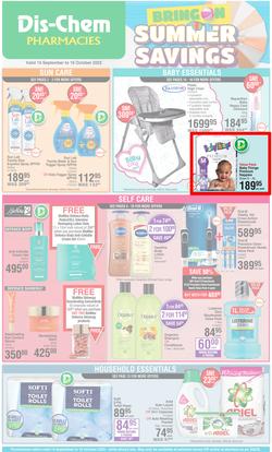 Dis-Chem : Bring On Summer Savings (15 September - 16 October 2022), page 1