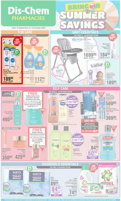Dis-Chem : Bring On Summer Savings (15 September - 16 October 2022), page 1