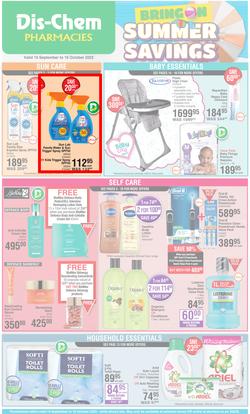 Dis-Chem : Bring On Summer Savings (15 September - 16 October 2022), page 1