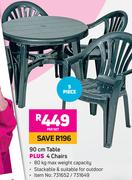 90cm Table Plus 4 Chairs-Per Set