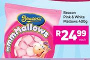 Beacon Pink & White Mallows-400g Each