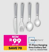 Mainstays 17-Piece Hanging Grey Cutlery Set 850001988-Per Set