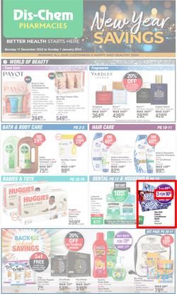 Dis-Chem : New Year Savings (11 December - 07 January 2024), page 1