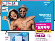 Hisense 65" UHD 4K Smart TV 65A6N