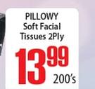 Pillowy Soft Facial Tissues 2 Ply-200's