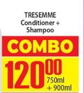 Tresemme Conditioner 750ml + Shampoo 900ml-Combo