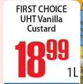 First Choice UHT Vanilla Custard-1L