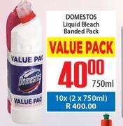 Domestos Liquid Bleach Banded Pack-10 x (2 x 750ml)