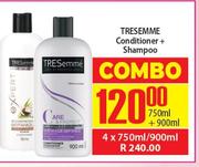 Tresemme Conditioner + Shampoo-4 x 750ml/900ml