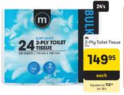 M 2-Ply Toilet Tissue-24's Pack Each