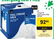 M Long Life Full Cream Milk-6 x 1Ltr