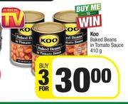 Koo Baked Beans In Tomato Sauce-For 3 x 410g