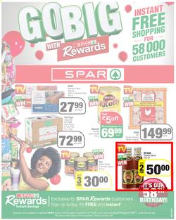 SPAR EASTERN CAPE : Go Big (27 July - 8 August 2021) Valid in Acres, Algoa Park, Aliwal North, Aspen, Burgersdorp. Cambridge, Camdeboo, Cradock, Crossways, Dagbreek, Fig tree, Fleet, Linton, page 1