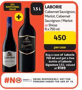 Laborie Cabernet Sauvignon, Merlot, Cabernet Sauvignon/Merlot Or Shiraz-6 x 750ml Per Case