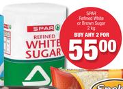 Spar Refined White Or Brown Sugar-2X2Kg