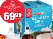 Spar Long Life UHT Milk(Full Cream,2% Low Fat Or Fat Free)-6X1L Per Pack