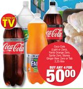 Coca-Cola(Light Or Zero), Fanta Orange Zero, Sprite Zero,Stoney Ginger Beer Zero Or Tab-4X2.25L