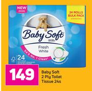 Baby Soft 2 Ply Toilet Tissue 24s