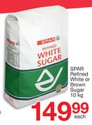 Spar Refined White Or Brown Sugar-10kg Each