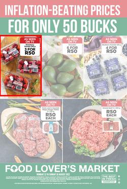 Food Lover's Market Western Cape : Inflation Beating Prices For Only 50 Bucks (22 August - 28 August 2022), page 1