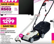 Ryobi 1200 W Lawnmower Plus 300 W Trimmer Combo-Per Setryobi