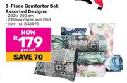 3 Piece Comforter Set Assorted Designs-Per Set