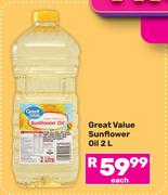 Great Value Sunflower Oil-2L Each