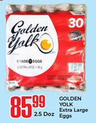 Golden Yolk Extra Large Eggs 2.5 Doz
