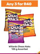 Willards Cheas Naks Assorted-For Any 3 x 135g