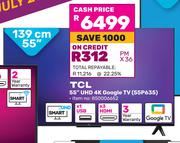 TCL 139cm (55") UHD 4K Google TV 55P635