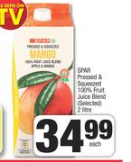 Spar Pressed & Squeezed 100% Fruit Juice Blend (Selected)-2Ltr Each