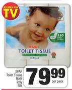 Spar Toilet Tissue Rolls 2 Ply-18s Per Pack