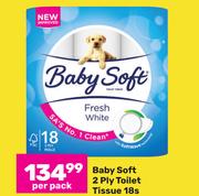 Baby Soft 2 Ply Toilet Tissue-18s Per Pack