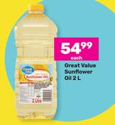 Great Value Sunflower Oil-2L Each