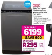 Defy 14 Kg Top Loader Manhattan Grey Washing Machine DTL 160