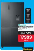 Hisense 631Ltr Side-By-Side Frost-Free Fridge With Water Dispenser 461448