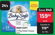 Baby Soft 2-Ply Toilet Tissue-24's Each