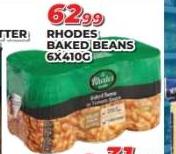 Rhodes Baked Beans-6 x 410g