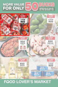 Food Lover's Market Eastern Cape : More Value For Only 50 Bucks (22 May - 28 May 2023), page 1