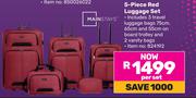 Mainstays 5 Piece Red Luggage Set-Per Set