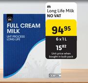M Long Life Milk-6 x 1L