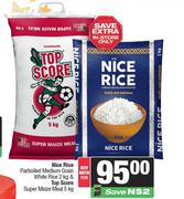Nice Rice Parboiled Medium Grain White Rice 2Kg & Top Score Super Maize Meal 5Kg-Both For